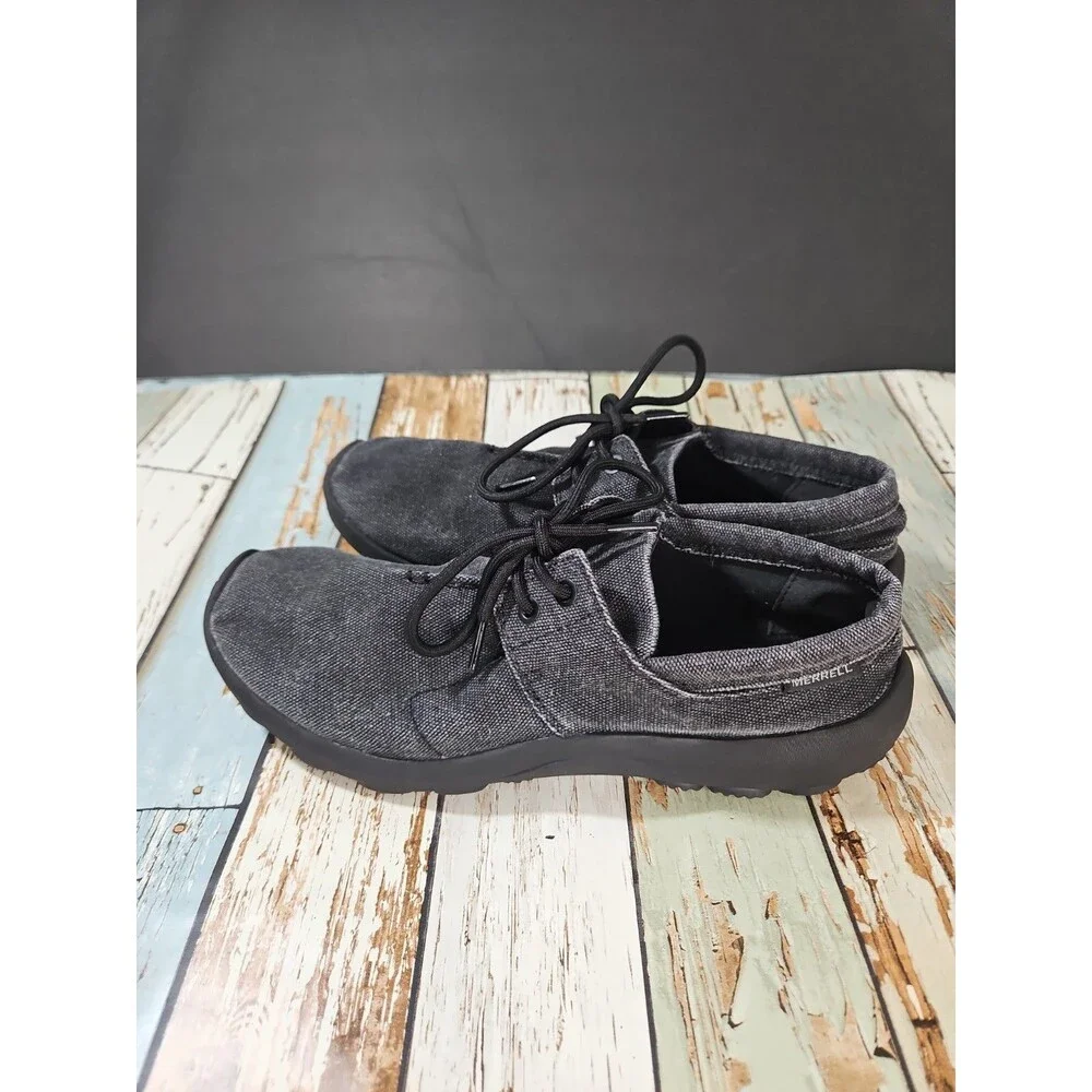 Merrell Jungle Ayers Moc Shoes Mens Size 12 Black Canvas Slip On Loafer Hiking